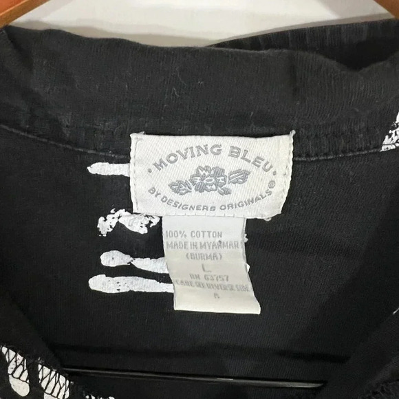 Moving Bleu Designers Originals Black and White Tribal Swirl Sun Leaf Tank Large - Picture 5 of 5